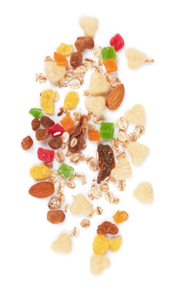 istock Pile of muesli on white 1159007593