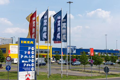 Berlin, Germany- May 24, 2019: IKEA Berlin Store, IKEA is a Swedish-founded multinational group that designs and sells ready-to-assemble furniture