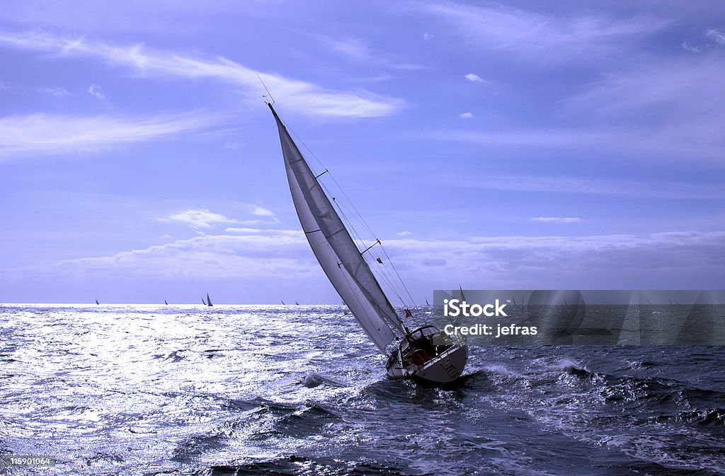 sailing in Atlantic Ocean Transquadra race Activity Stock Photo