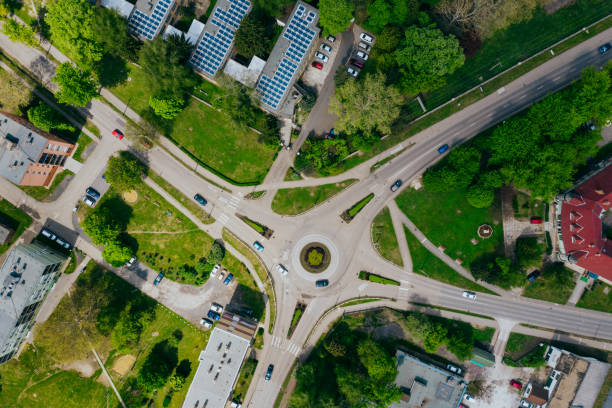 istock Aerial eagle eye view of a junction 1159011497