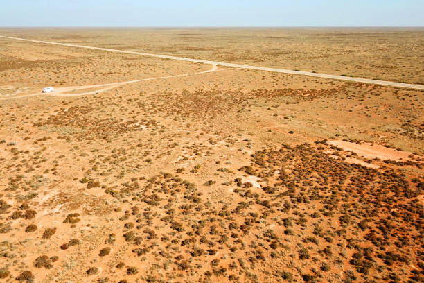 istock Tracks across Australian desert 1159011662
