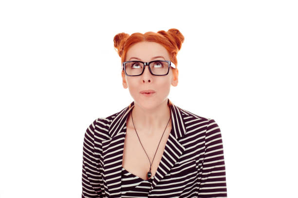 istock Surprised woman looking up 1159014758