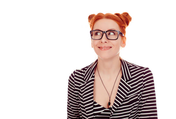 istock Happy woman smiling looking to the side copyspace 1159014763