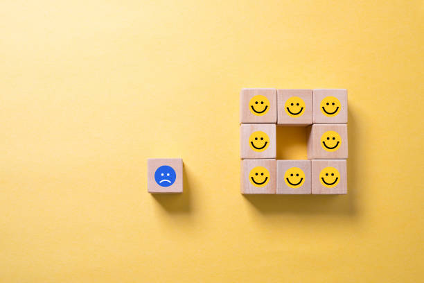 Single unhappy block and group of happy blocks