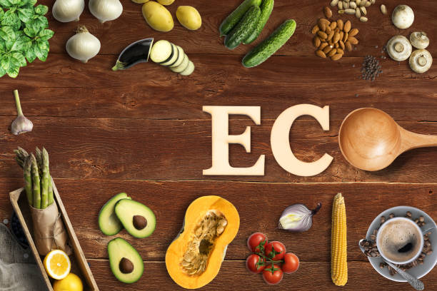 istock Overhead view of carved letters spelling ECO 1159015673