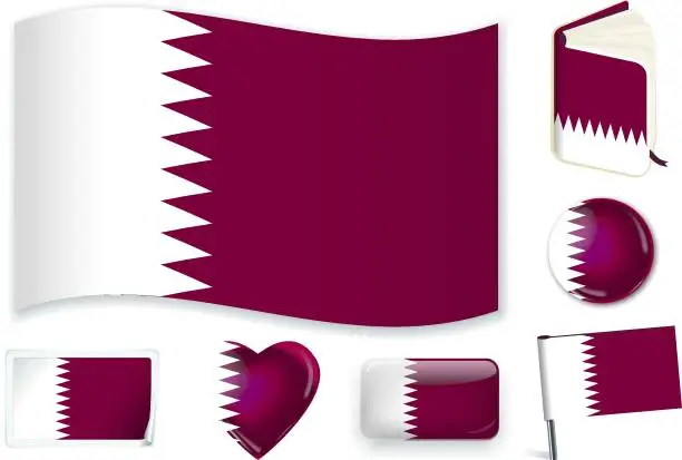 Vector illustration of Qatar_flag