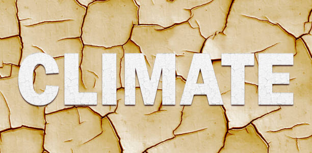 istock Climate change banner with lettering over dry mud 1159016748