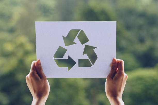 istock save world ecology concept environmental conservation with hands holding cut out paper recycle showing 1159017689