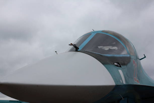 istock Strike fighter Su-34 details close-up. 1159017705