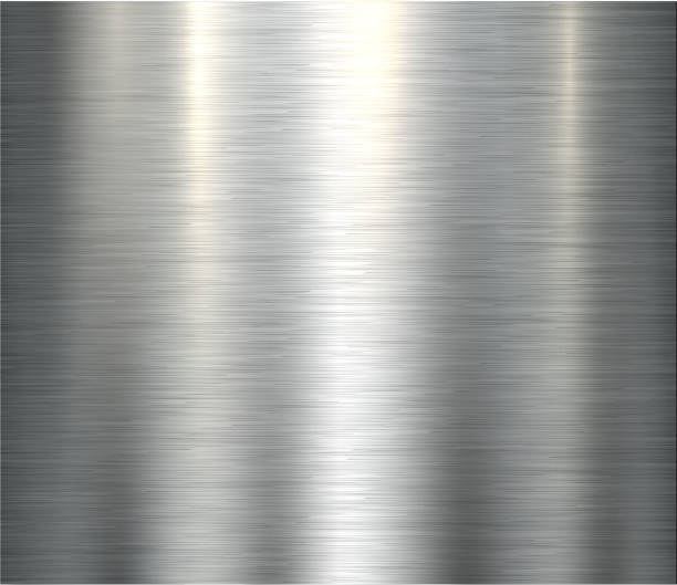 Polished metallic texture Polished metallic steel texture, vector brushed metal texture chrome stock illustrations