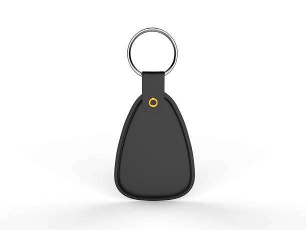 istock Blank key chain with key ring for branding and mock up. 3d illustration. 1159018049