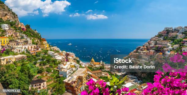 Landscape With Positano Stock Photo - Download Image Now - Italy, Amalfi, Positano