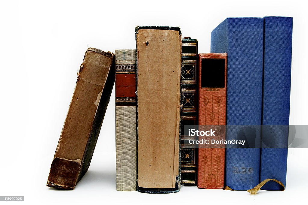 the classics set of old books in isolation Book Stock Photo