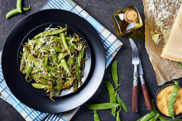 istock Crunchy baked Parmesan Sugar Snap Peas 1159025895
