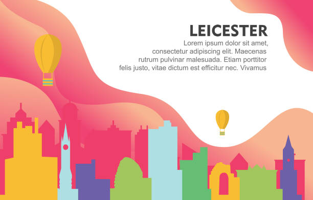 leicester city building cityscape skyline dynamiczna ilustracja tła - leicester stock illustrations