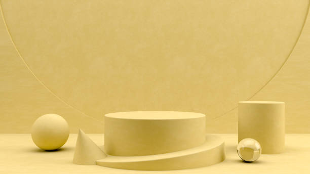istock 3D Geometric Shapes Empty Product Stand, Podium, Abstact Minimal Design 1159027812