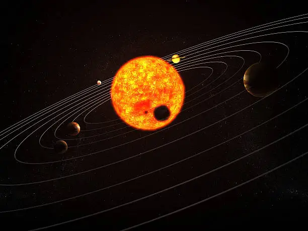3d rendering of our solar system