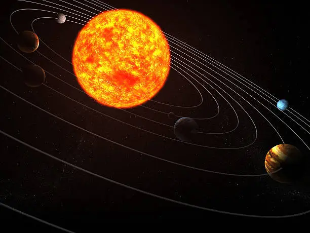 3d rendering of solar system