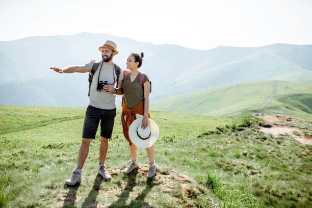 istock Couple traveling in the mountains 1159032206