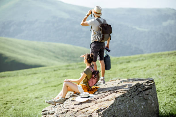 istock Couple traveling in the mountains 1159032459
