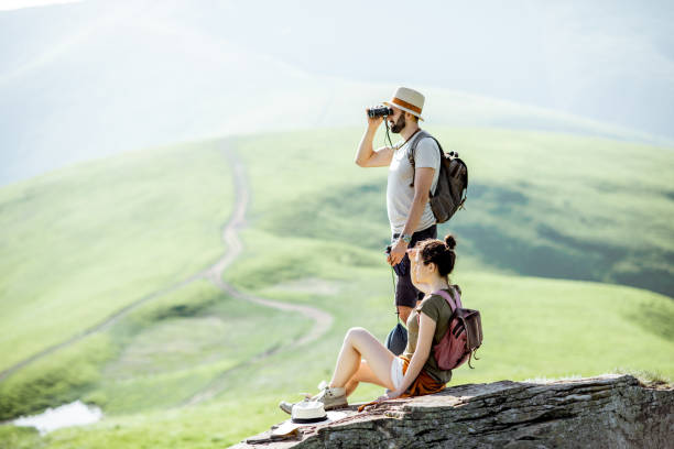 istock Couple traveling in the mountains 1159032460