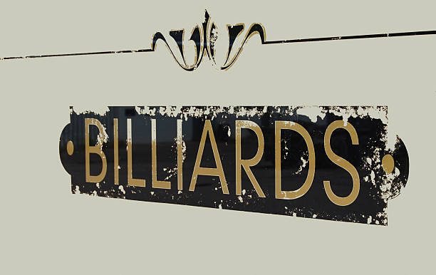 istock Retro Billiards Sign on Gray 115903330