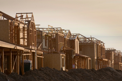A housing development still under construction in Southern California.