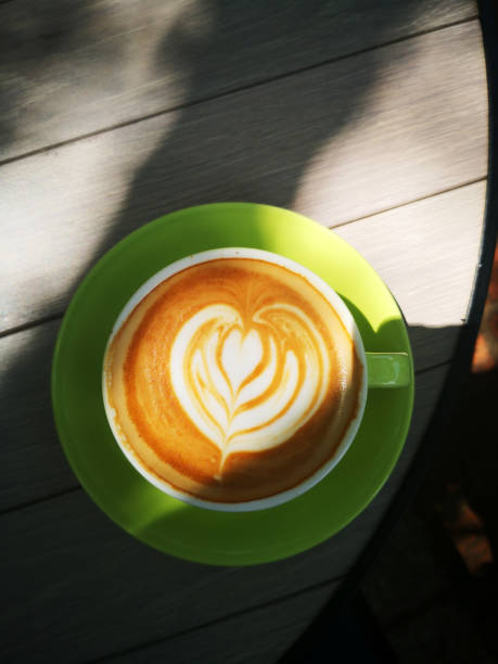 Cup of hot latte coffee