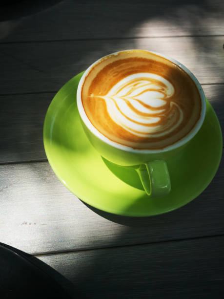 Cup of hot latte coffee