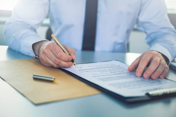 istock Business man signing contract, making a deal. 1159039198