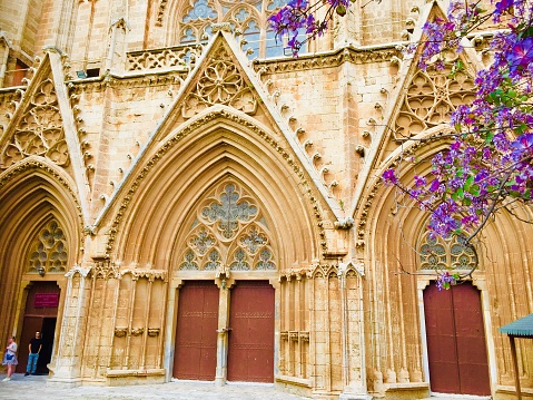 Exterior of 'The Lala Mustafa Pasha Mosque' - Originally known as the Cathedral of Saint Nicholas/Famagusta,Turkish Republic of Northern Cyprus
Turkish Republic of North Cyprus/Cyprus 05/12/2019