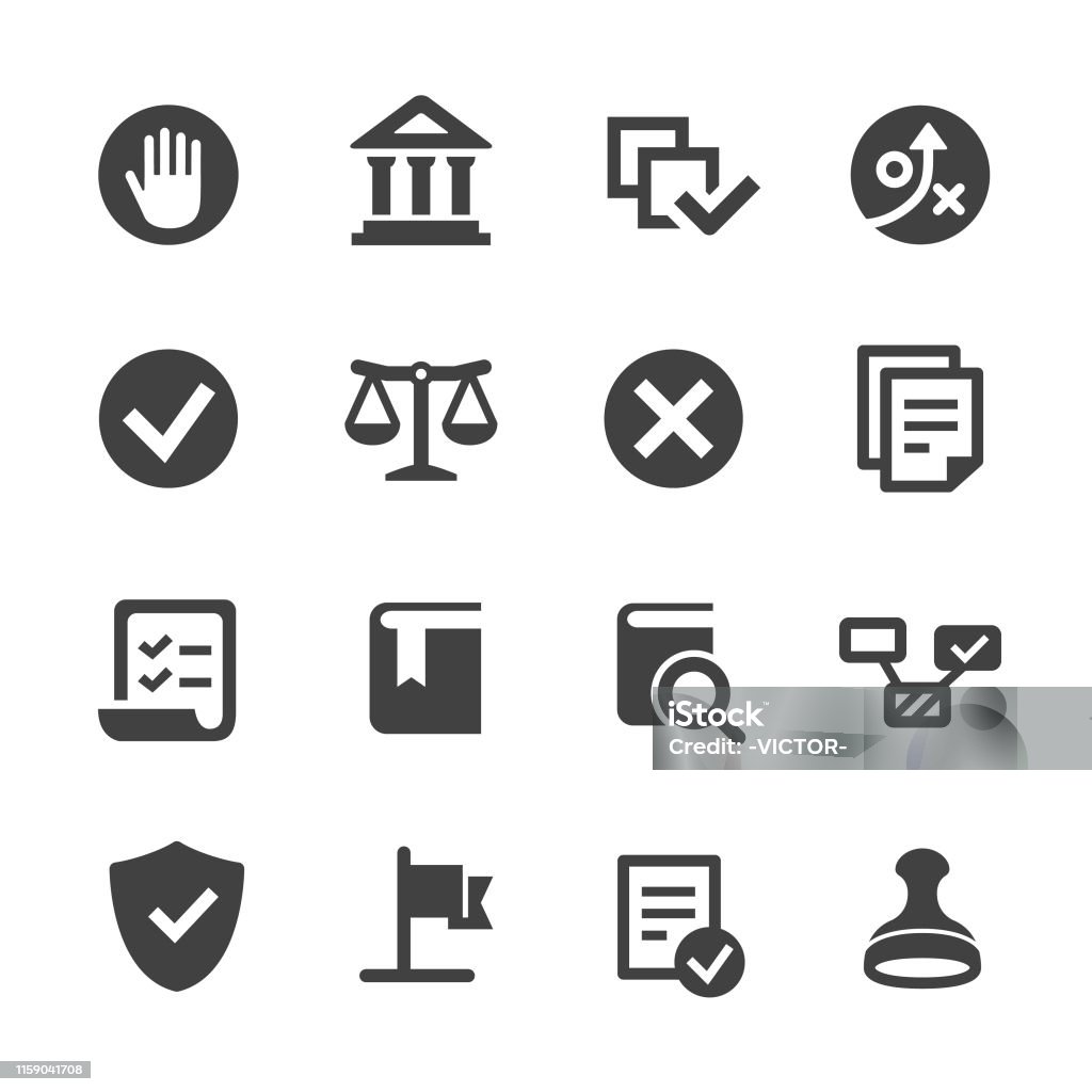 Compliance Icons Set - Acme Series Compliance, Business, Icon Symbol stock vector