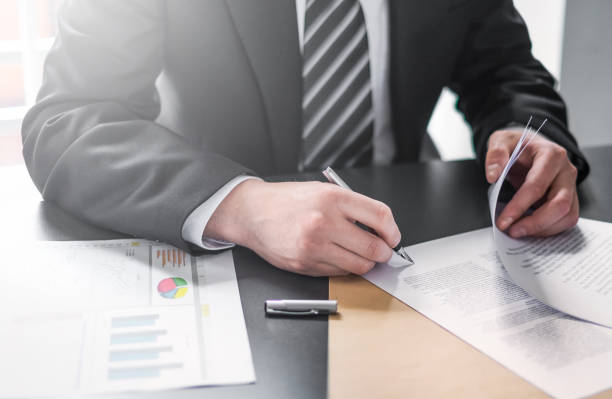 istock Business man signing contract, making a deal. 1159041732