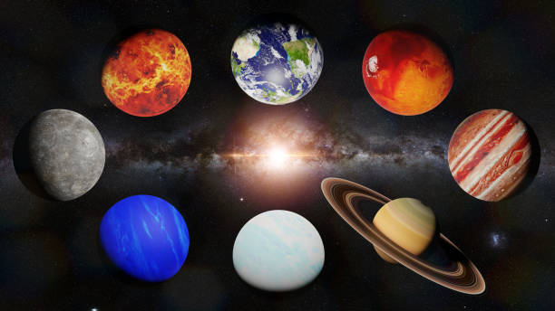 istock the planets of the solar system lit by the Sun (3d science render, elements of this image are furnished by NASA) 1159045191