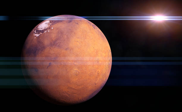 istock the planet Mars illuminated by the Sun (3d illustration, elements of this image are furnished by NASA) 1159045433