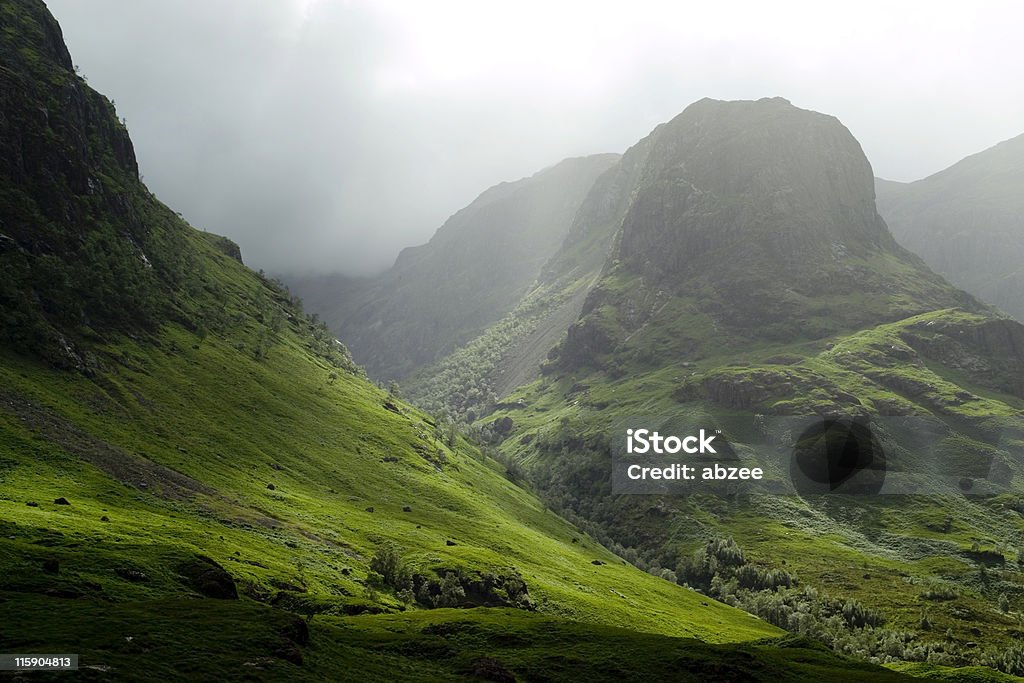 Glen Coe pass auf einen nebligen Tag - Lizenzfrei Schottland Stock-Foto