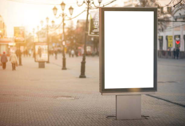 istock Vertical Isolated blank billboard on the city street. 1159049771