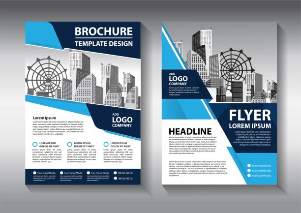 istock Brochure design, cover modern layout, annual report, poster, flyer in A4 with colorful triangles, geometric shapes for tech, science, market with light background 1159050845