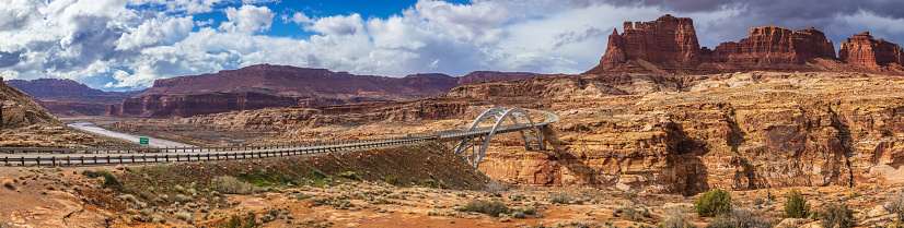 The Hite Crossing Bridge is an arch bridge that carries Utah State Route 95 across the Colorado River northwest of Blanding, Utah, United States