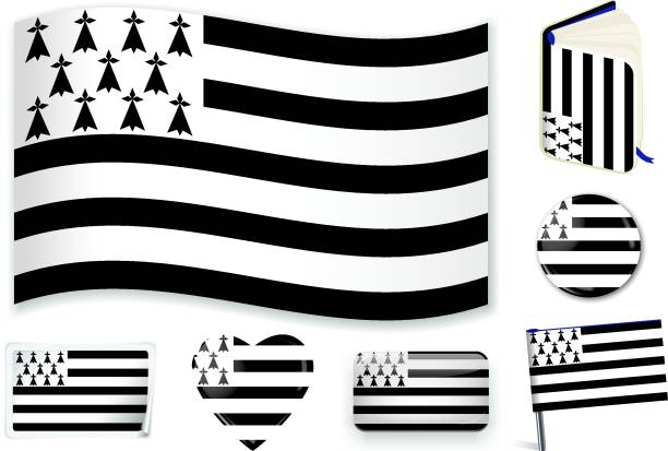 ブルターニュフラグ - pennant flag party streamer点のイラスト素材／クリップアート素材／マンガ素材／アイコン素材