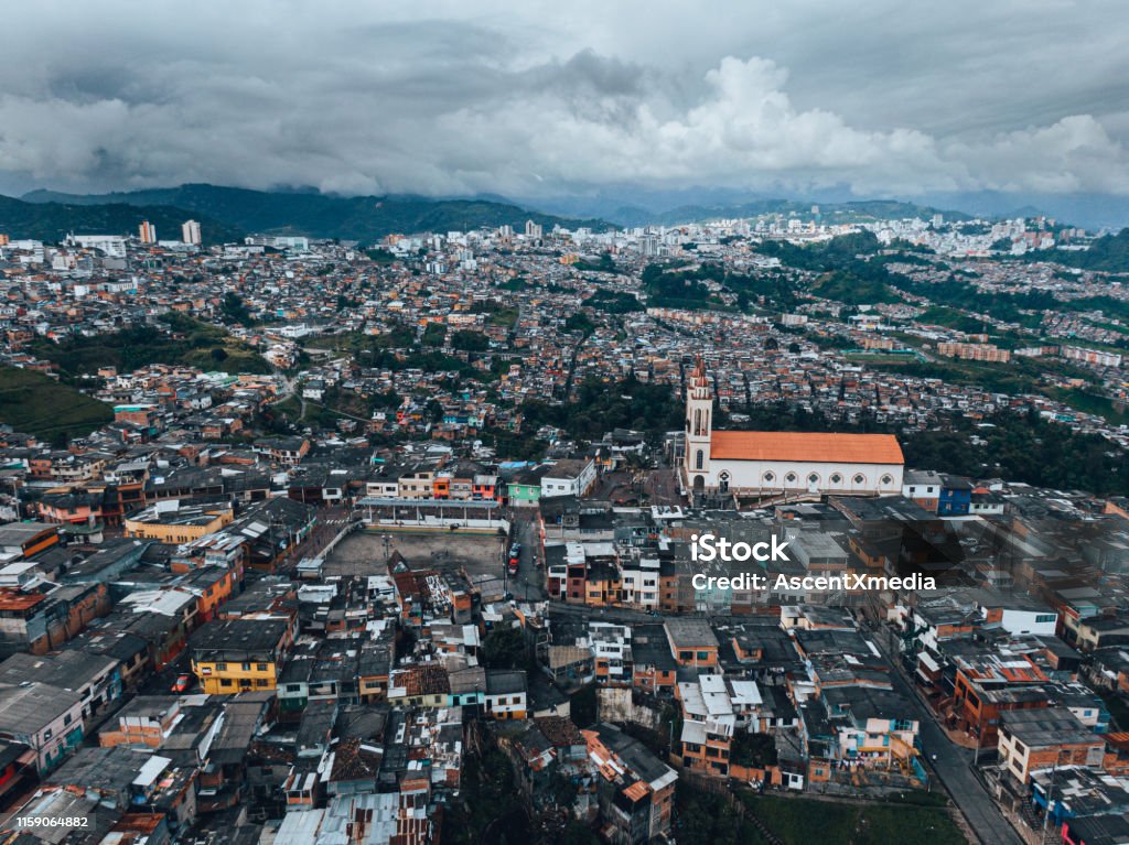 Aerial view Manizales, Caldas The city is the main centre for Columbian coffee Colombia Stock Photo