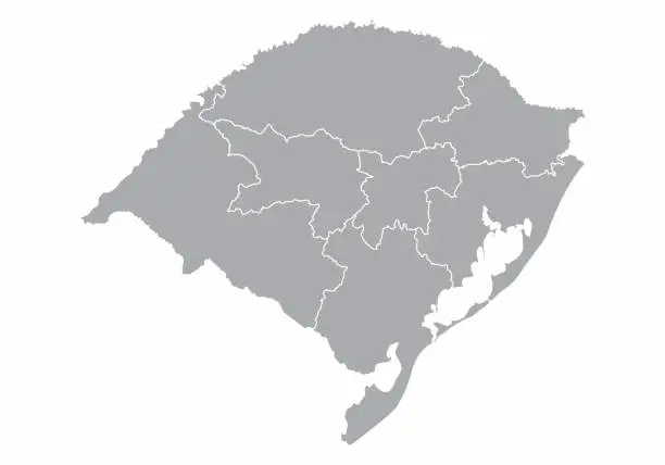 Vector illustration of Rio Grande do Sul State regions