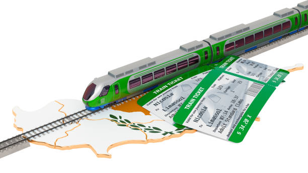 istock Train travel in Cyprus, concept. 3D rendering isolated on white background 1159067065