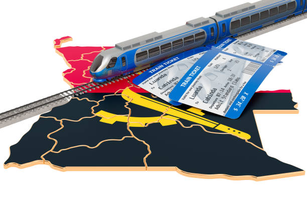 istock Train travel in Angola, concept. 3D rendering isolated on white background 1159067767