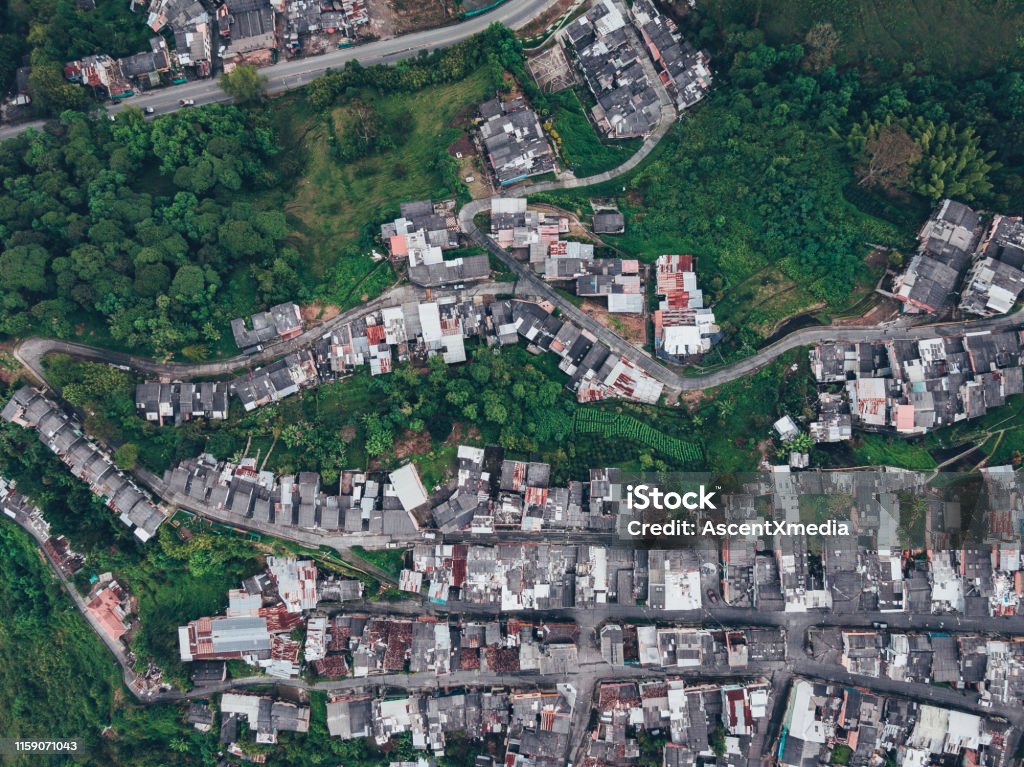 Aerial view Manizales, Caldas The city is the main centre for Columbian coffee Aerial View Stock Photo