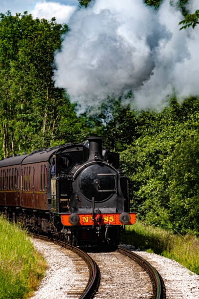 istock Old Black and Red Heritage Steam Train 1159072345