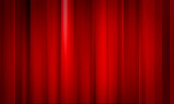 istock Red abstract background, bright, stripes, blurred, curtain, illustration 1159074358