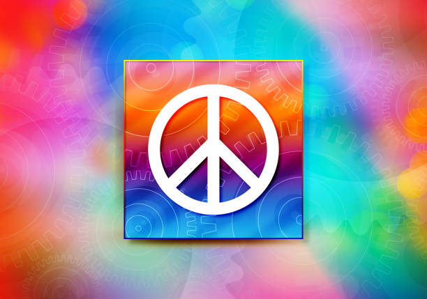 istock Peace sign icon abstract colorful background bokeh design illustration 1159074609