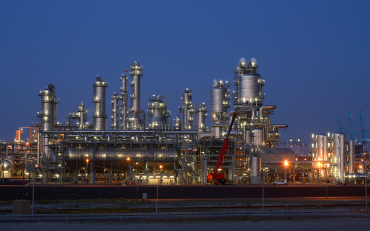 Refinery at night