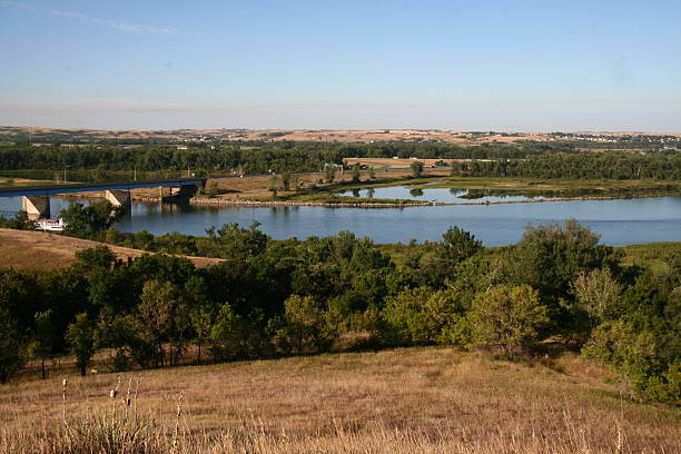 Missouri River at Bismark Overlook stock photo